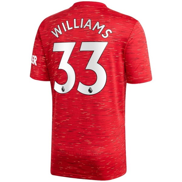 Maillot Football Manchester United NO.33 Williams Domicile 2020-21 Rouge